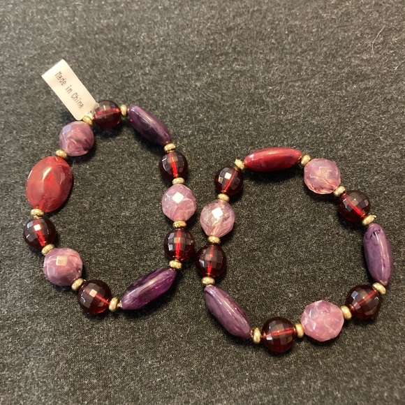 Robert Rose Berry Beaded Goldtone Stretch Bracelet QVC - Picture 3 of 7